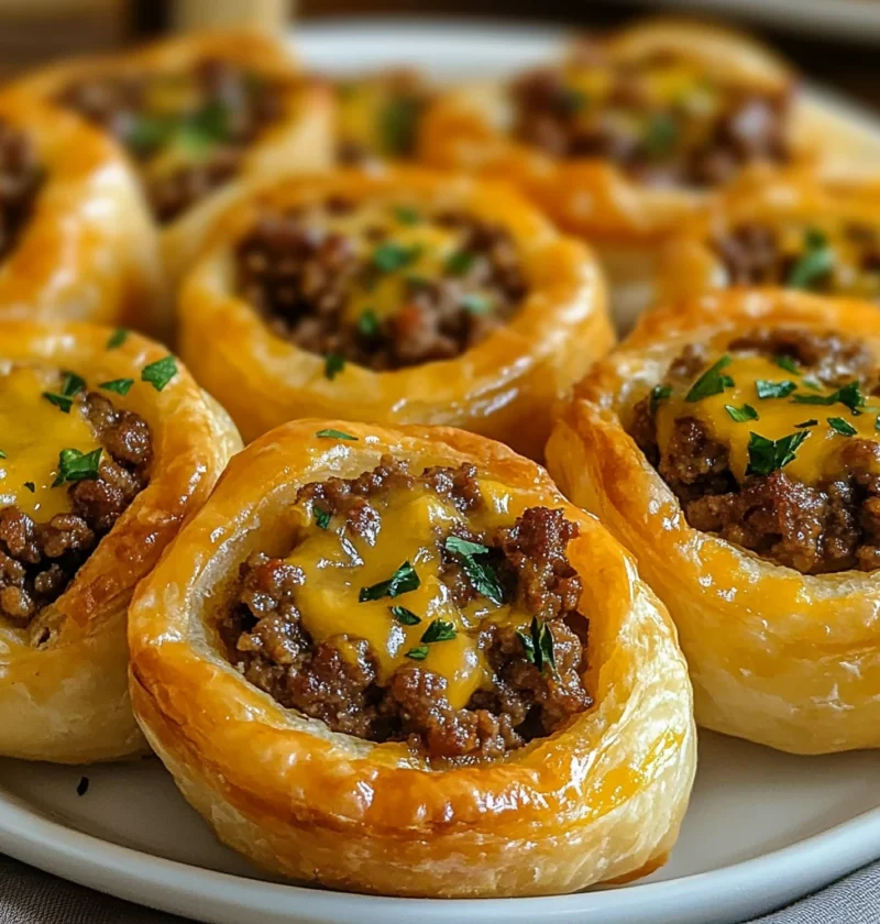 Garlic Butter Cheeseburger Rollups Minutes