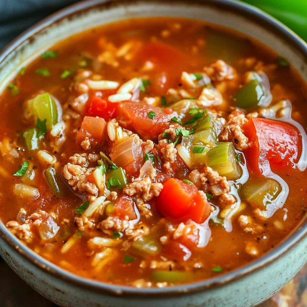 Hearty Stuffed Bell Pepper Soup Ground Turkey