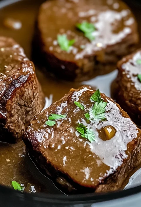 Tender Crock Pot Cube Steak Rich Mushroom Gravy
