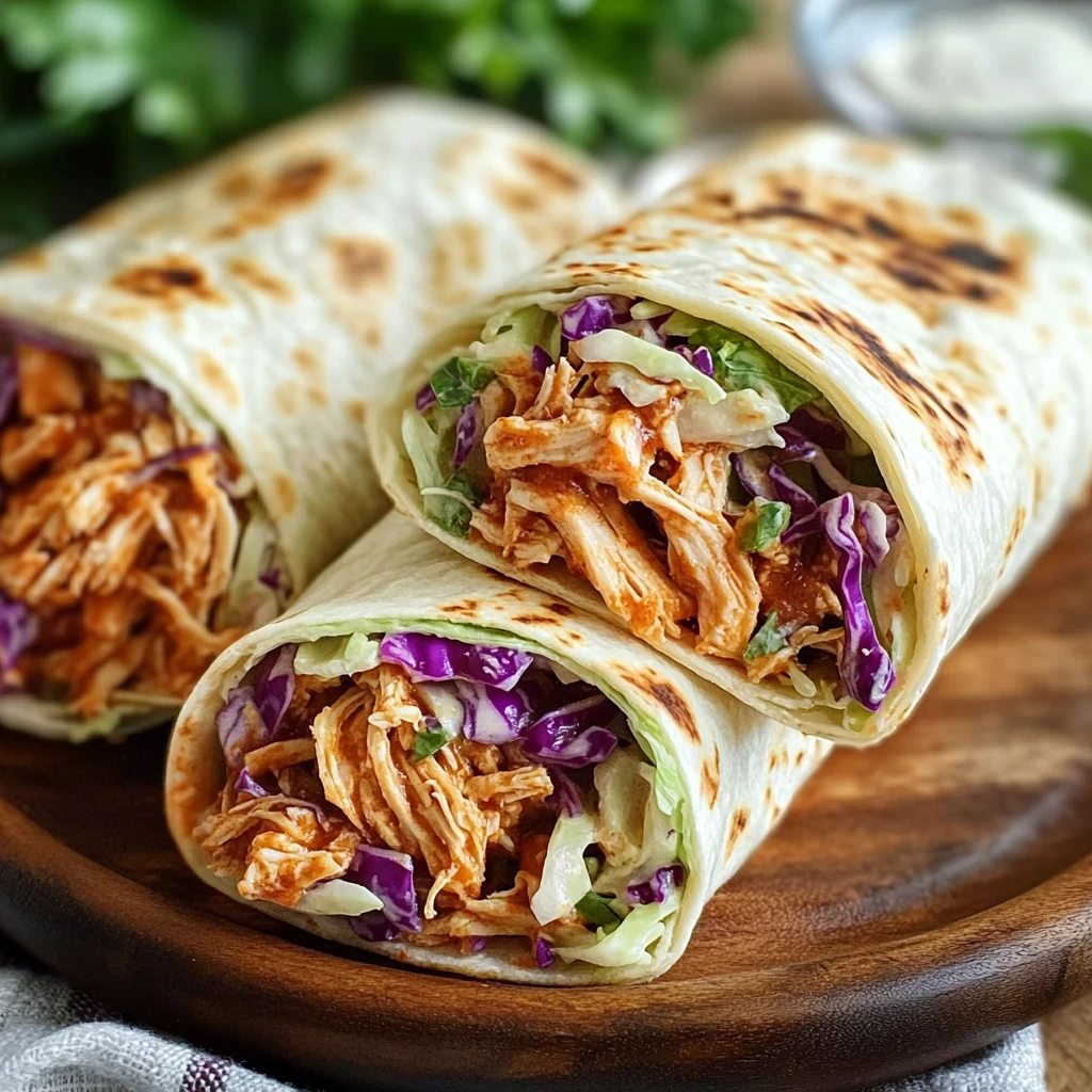 BBQ Chicken Coleslaw Wraps