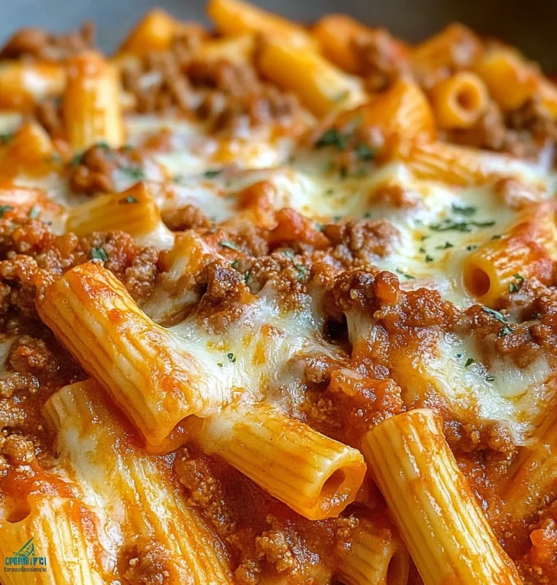 Beef Rigatoni Cheese Bake