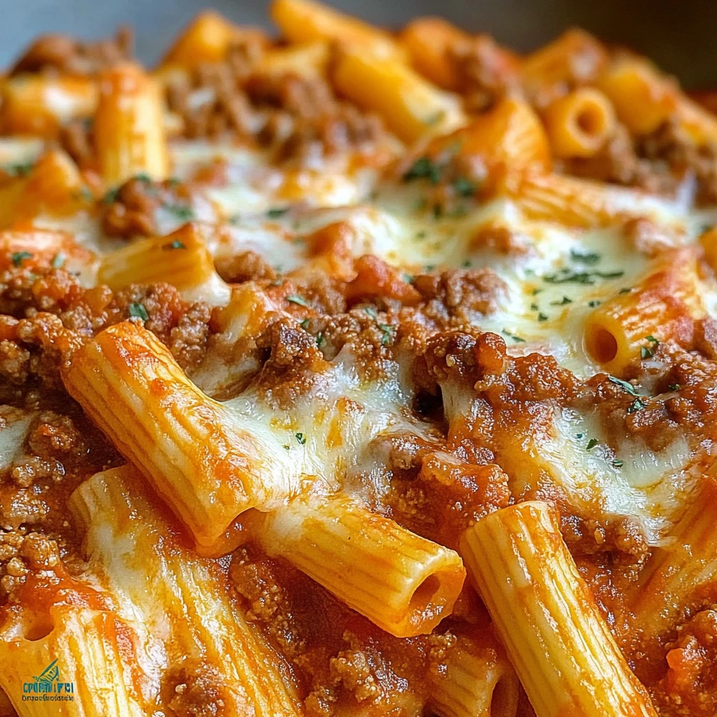 Beef Rigatoni Cheese Bake