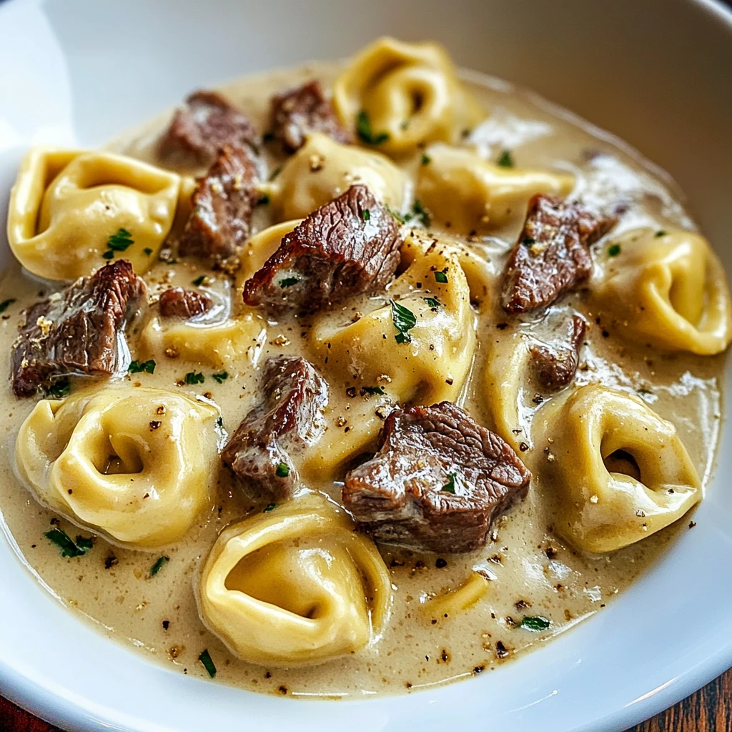 Cracked Garlic Steak Tortellini Rich Creamhouse Sauce