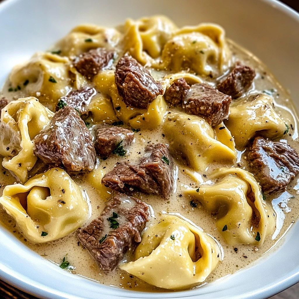 Cracked Garlic Steak Tortellini Rich Creamhouse Sauce