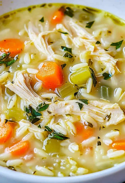 Creamy Lemon Chicken Orzo Soup