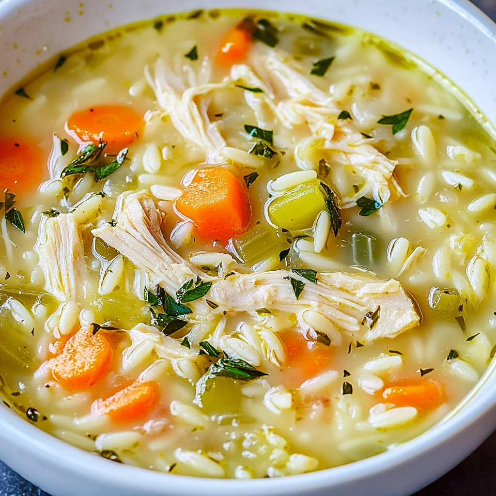 Creamy Lemon Chicken Orzo Soup