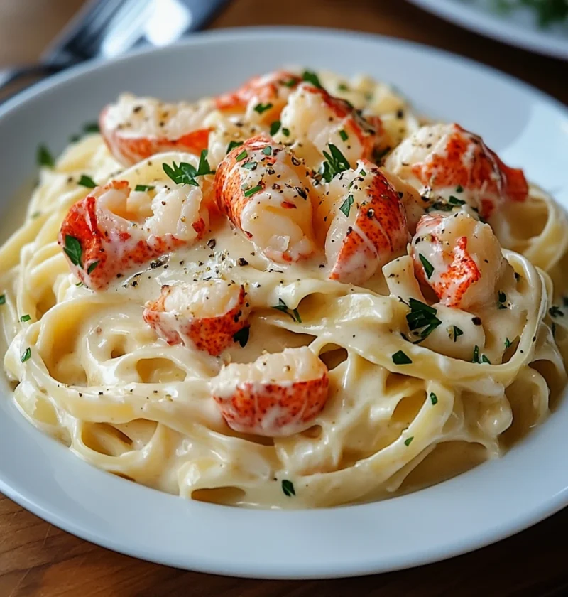 Creamy Lobster Alfredo Pasta Fancy Dinner