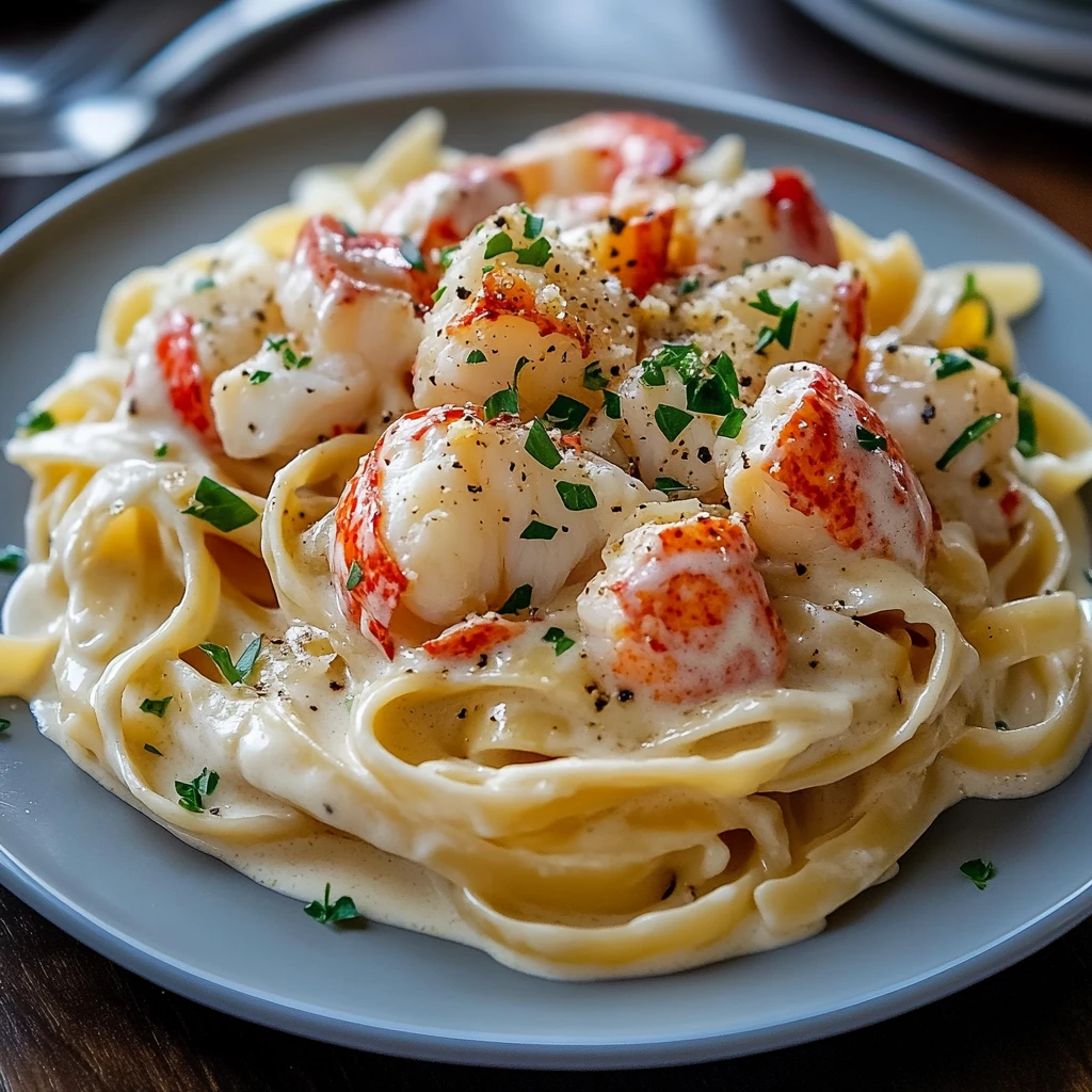 Creamy Lobster Alfredo Pasta Fancy Dinner