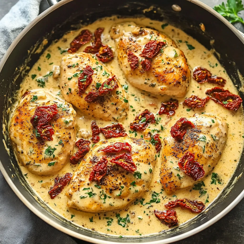 Creamy Sun-Dried Tomato Garlic Chicken (One-Pan Dinner)