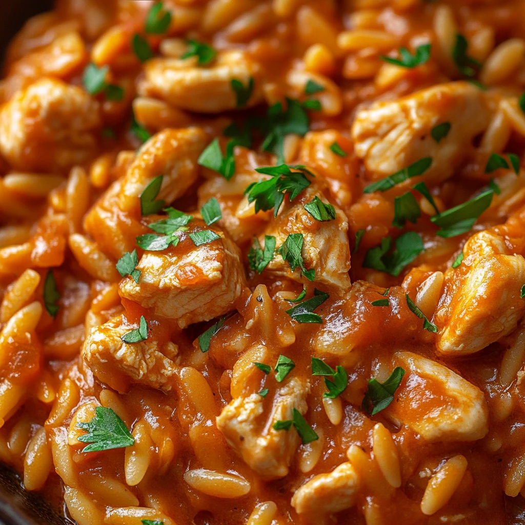 Creamy Tomato Orzo with Chicken