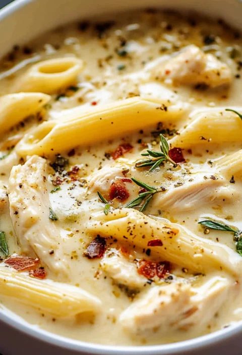 Creamy White Chicken Lasagna Soup