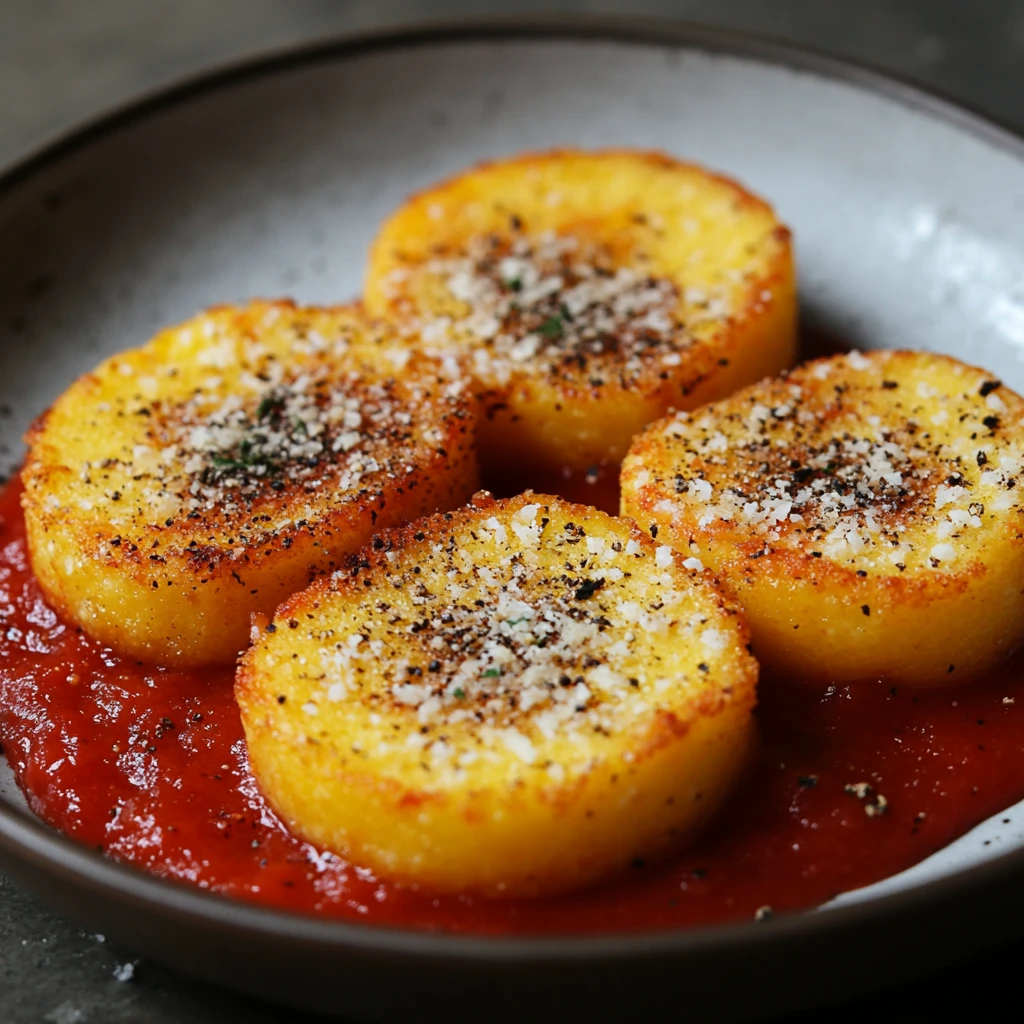 Crispy Fried Polenta Marinara Sauce