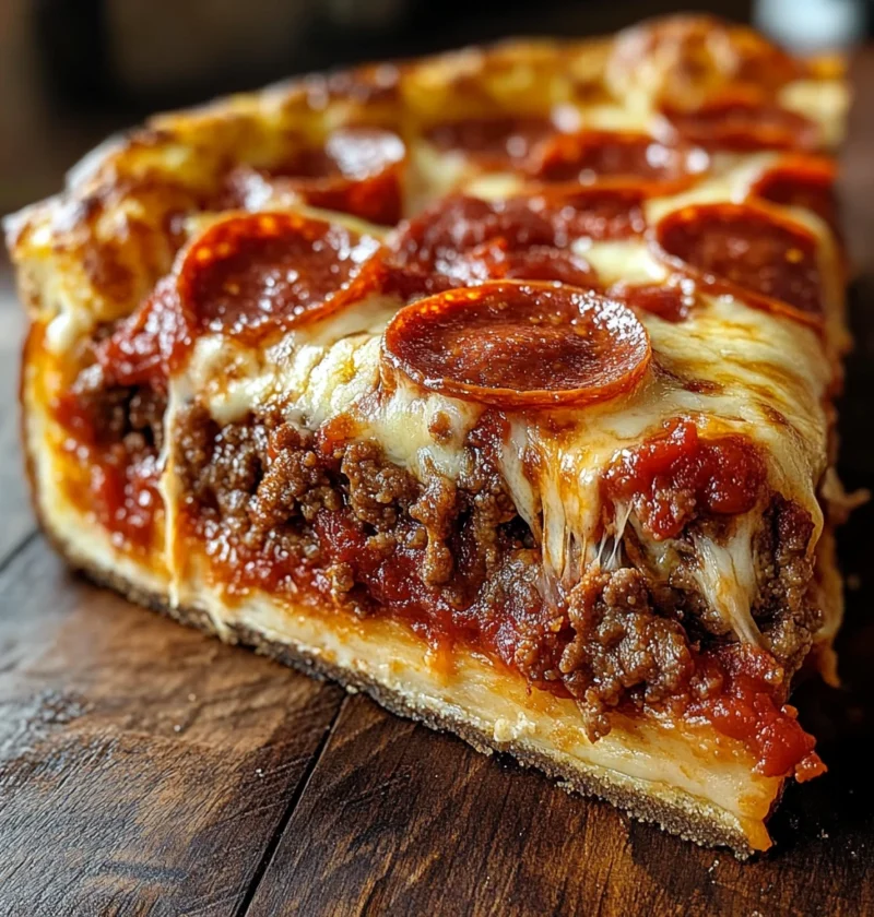 Deep Hamburger Beef Sausage Pepperoni Pie