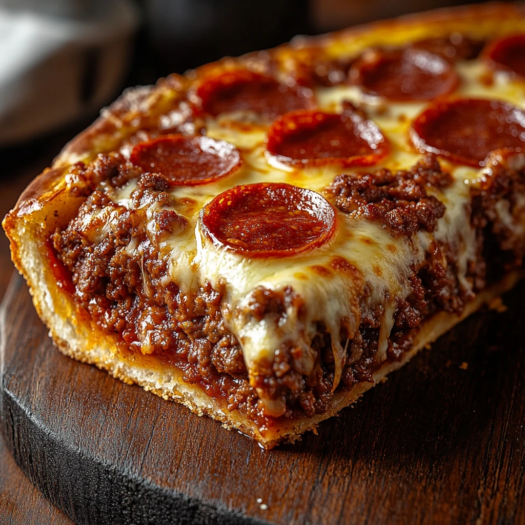 Deep Hamburger Beef Sausage Pepperoni Pie