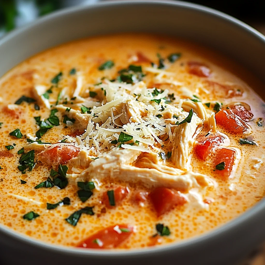 Easy Crock Pot Creamy Chicken Parmesan Soup Recipe