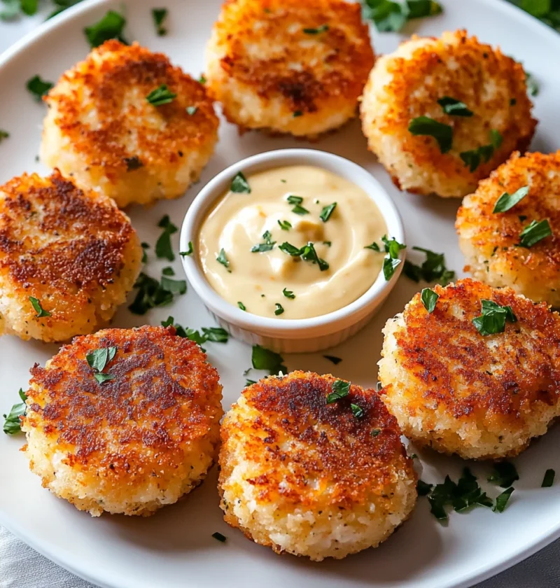 Golden Crispy Shrimp Cakes Zesty Lemon Aioli