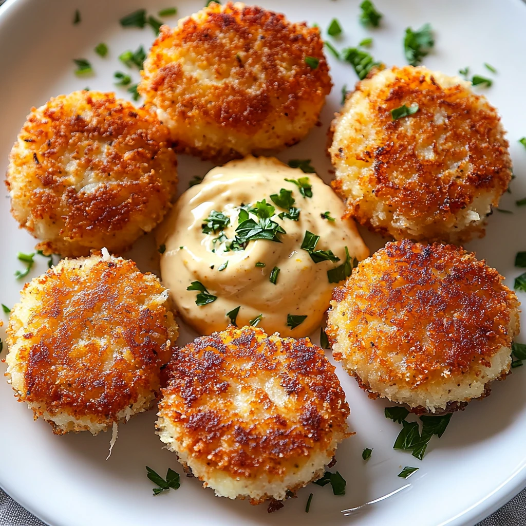 Golden Crispy Shrimp Cakes Zesty Lemon Aioli