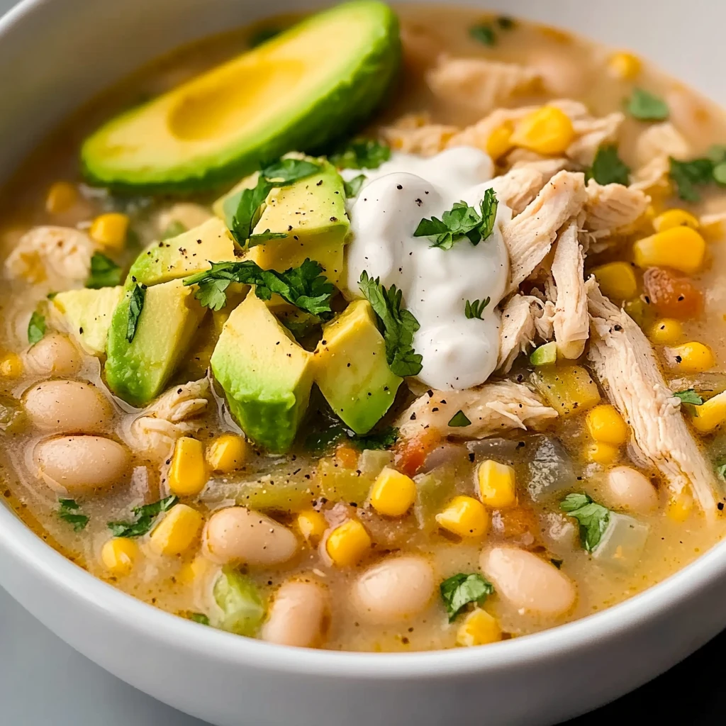 Healthy White Turkey Chili Avocado Beans