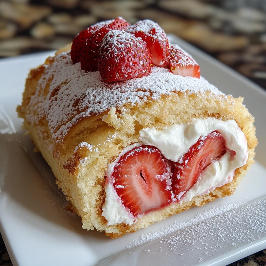 Heavenly Strawberry Shortcake Cheesecake Rolls Steps