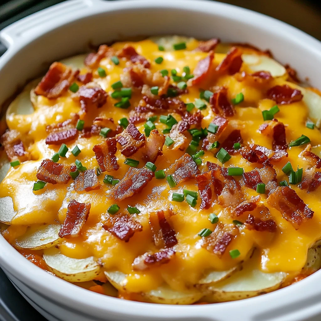 Irresistible Layered Bacon Cheese Potatoes