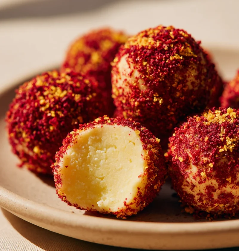 Nobake Strawberry Cheesecake Truffles