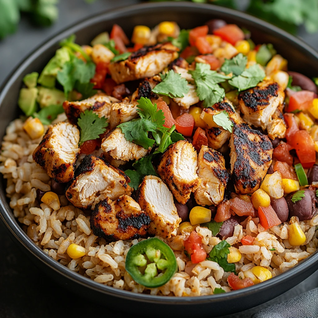 One Pan Chicken Burrito Bowl