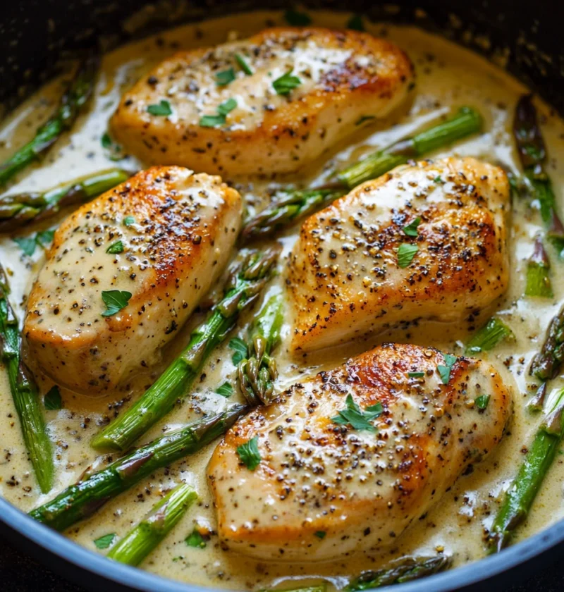 One Pot Creamy Chicken Asparagus Recipe Made