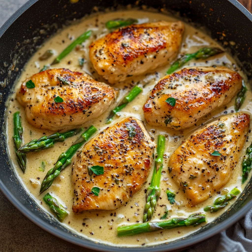One Pot Creamy Chicken Asparagus Recipe Made