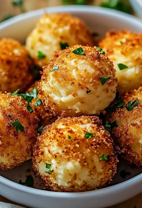 Air Fryer Cheesy Mashed Potato Balls