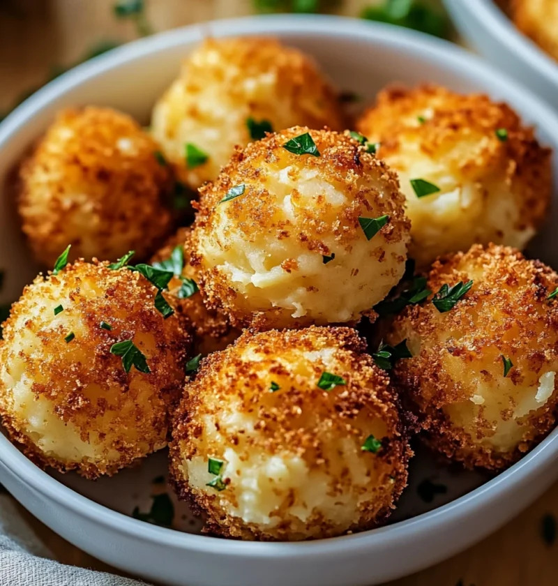 Air Fryer Cheesy Mashed Potato Balls