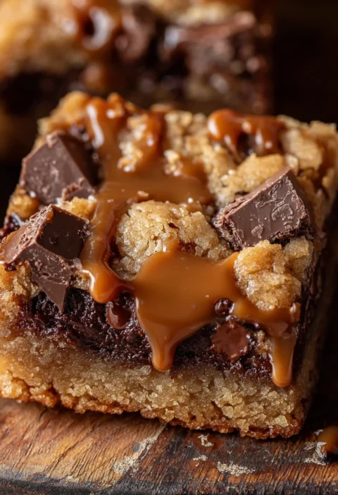 Salted Caramel Chocolate Cookie Bars