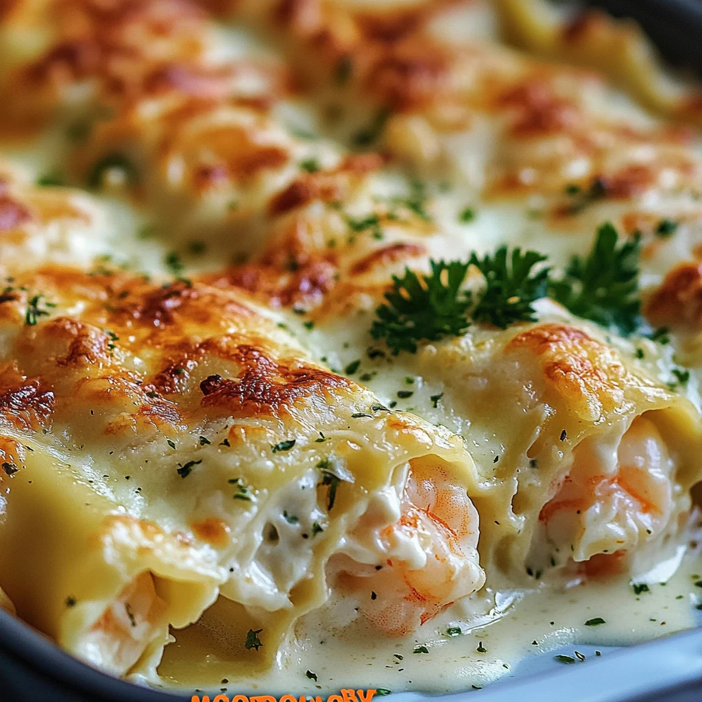 Shrimp Crab Alfredo Roll Ups
