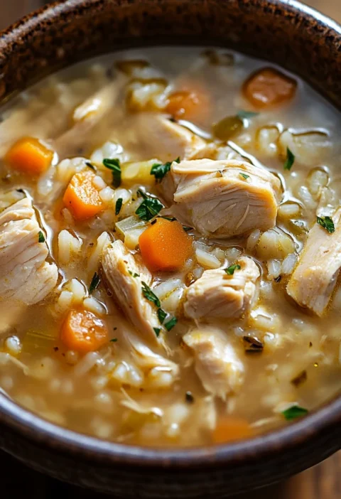 Slow Cooker Chicken Rice Soup
