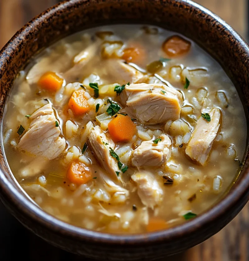 Slow Cooker Chicken Rice Soup