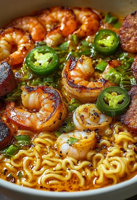 Spicy Jalapeo Cheddar Sausage Shrimp Ramen