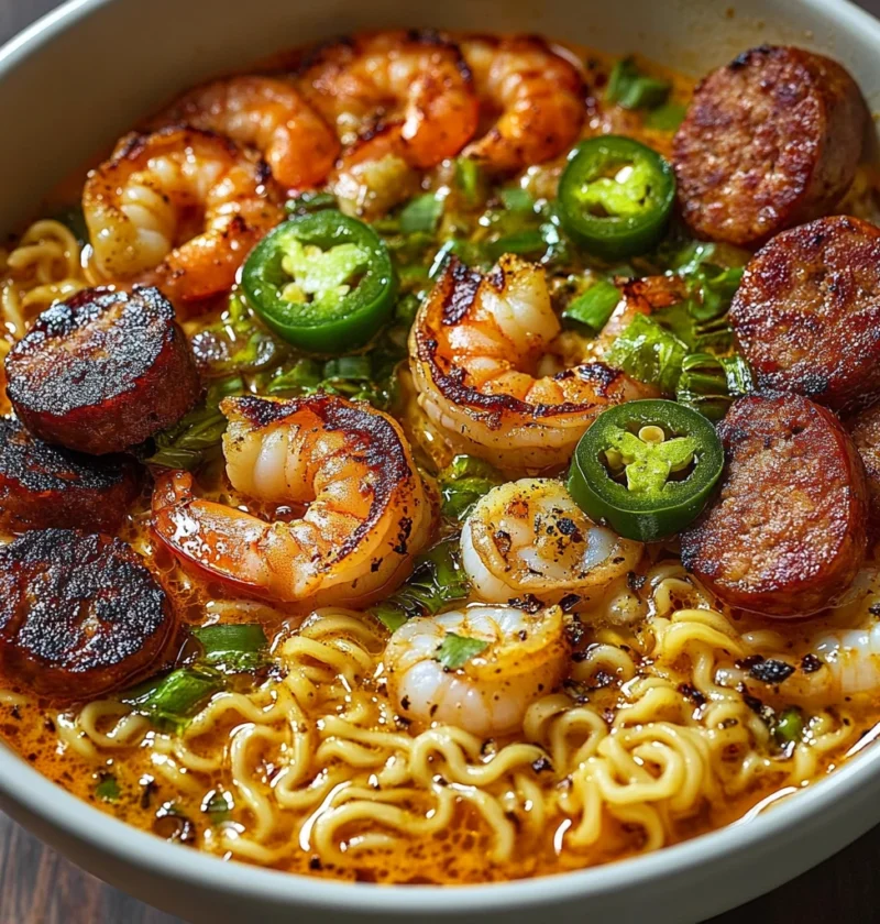 Spicy Jalapeo Cheddar Sausage Shrimp Ramen