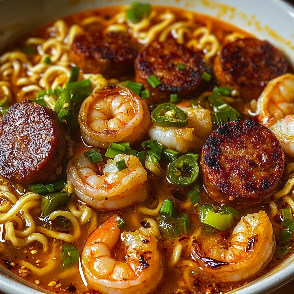Spicy Jalapeo Cheddar Sausage Shrimp Ramen