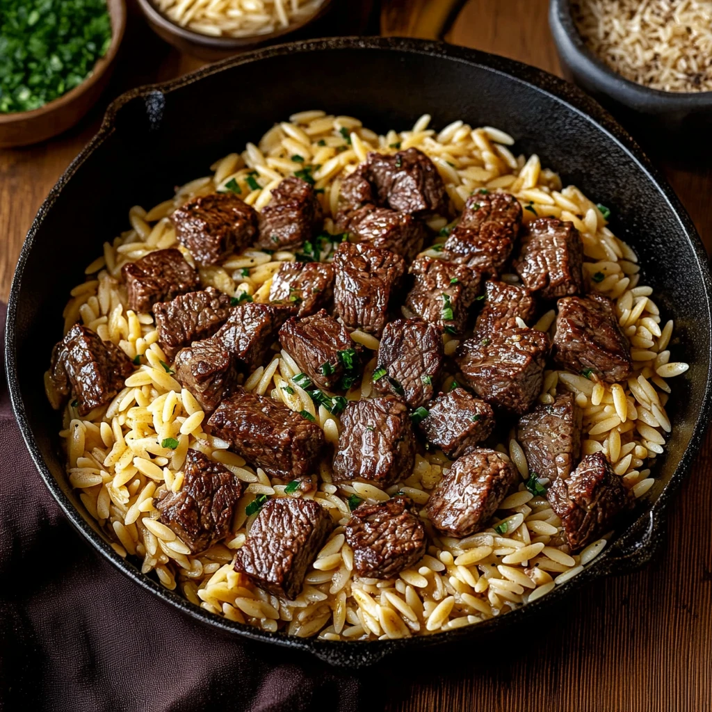Steak Caramelized Onion Orzo