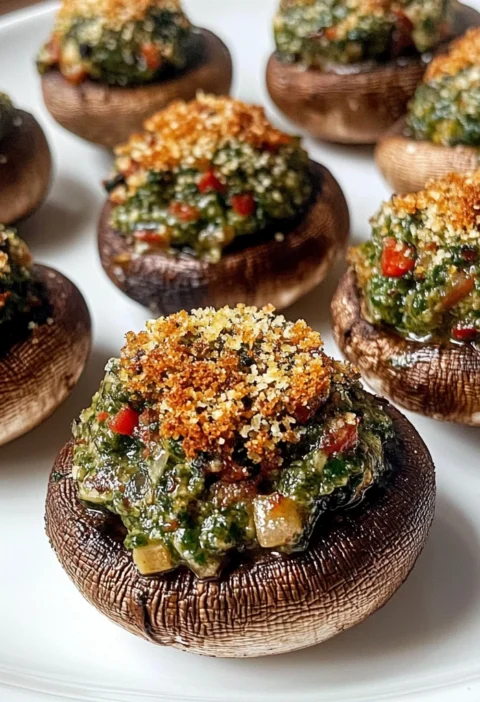 Stuffed Mushrooms Pesto Vegan