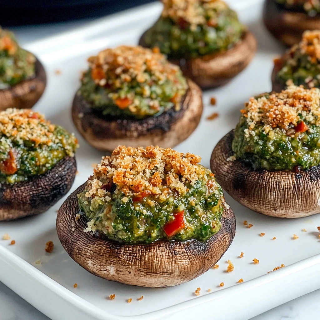 Stuffed Mushrooms Pesto Vegan