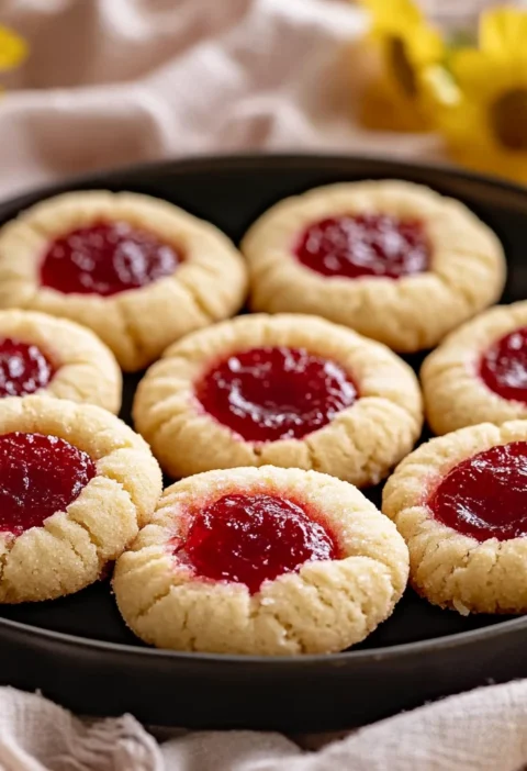 Tropical Guava Jam Thumbprint Cookies