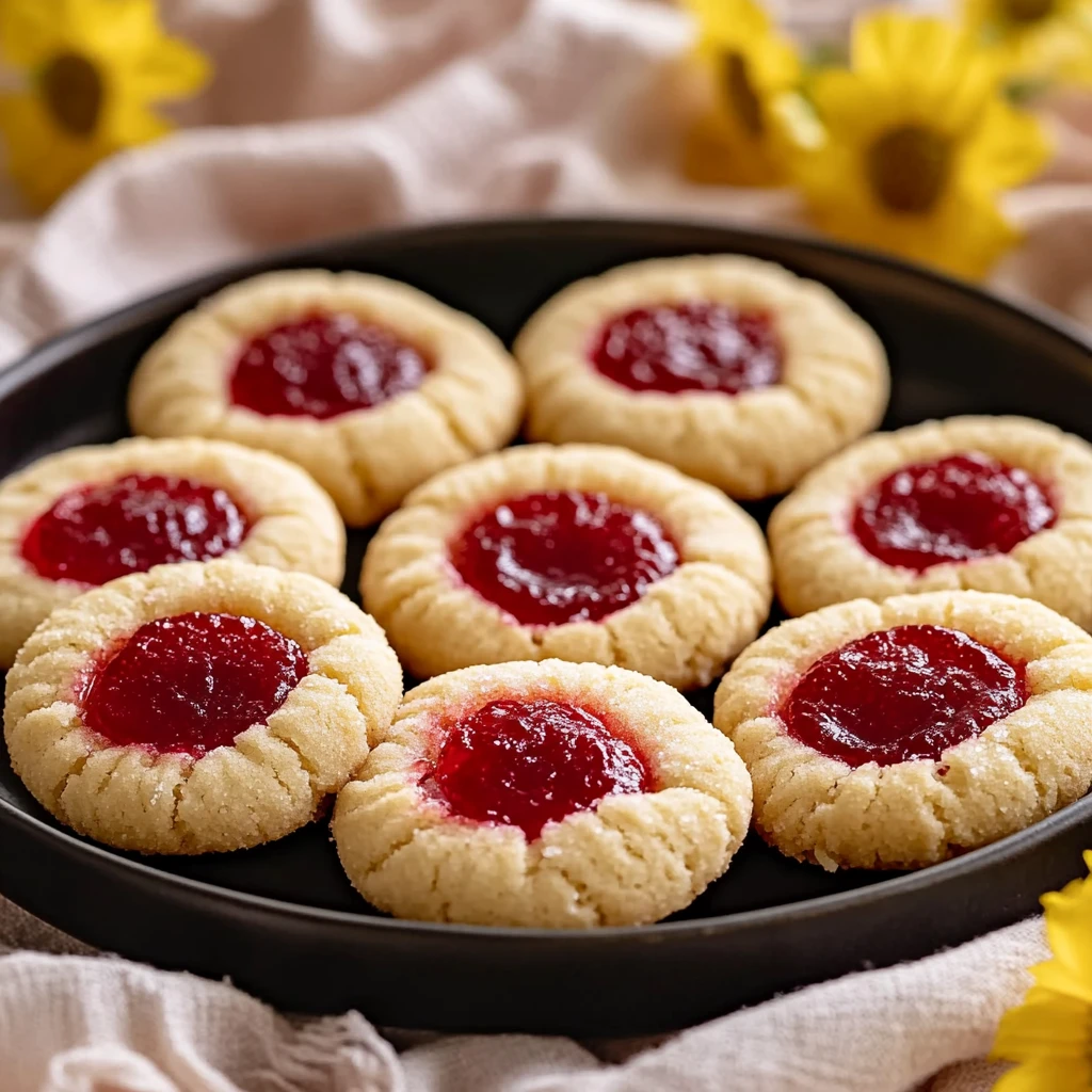 Tropical Guava Jam Thumbprint Cookies