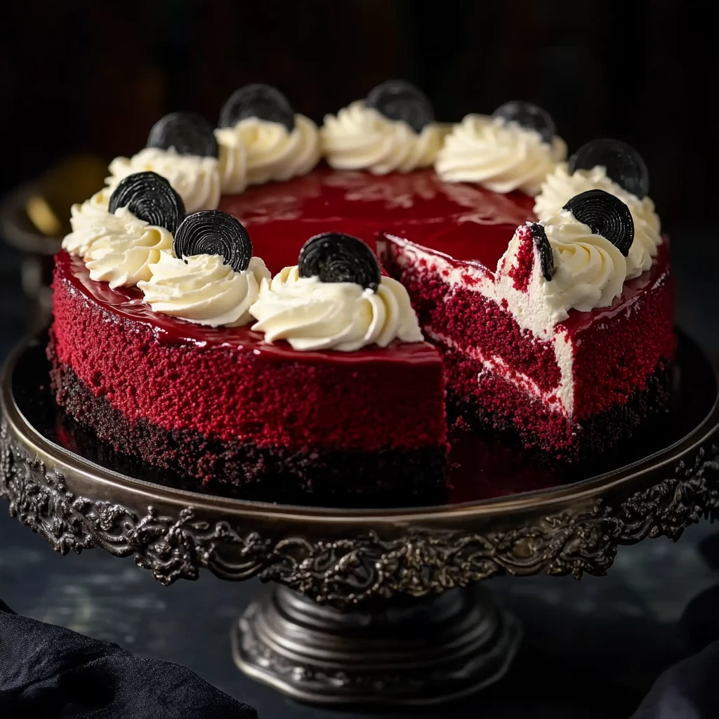 Vampire Bite Red Velvet Cheesecake