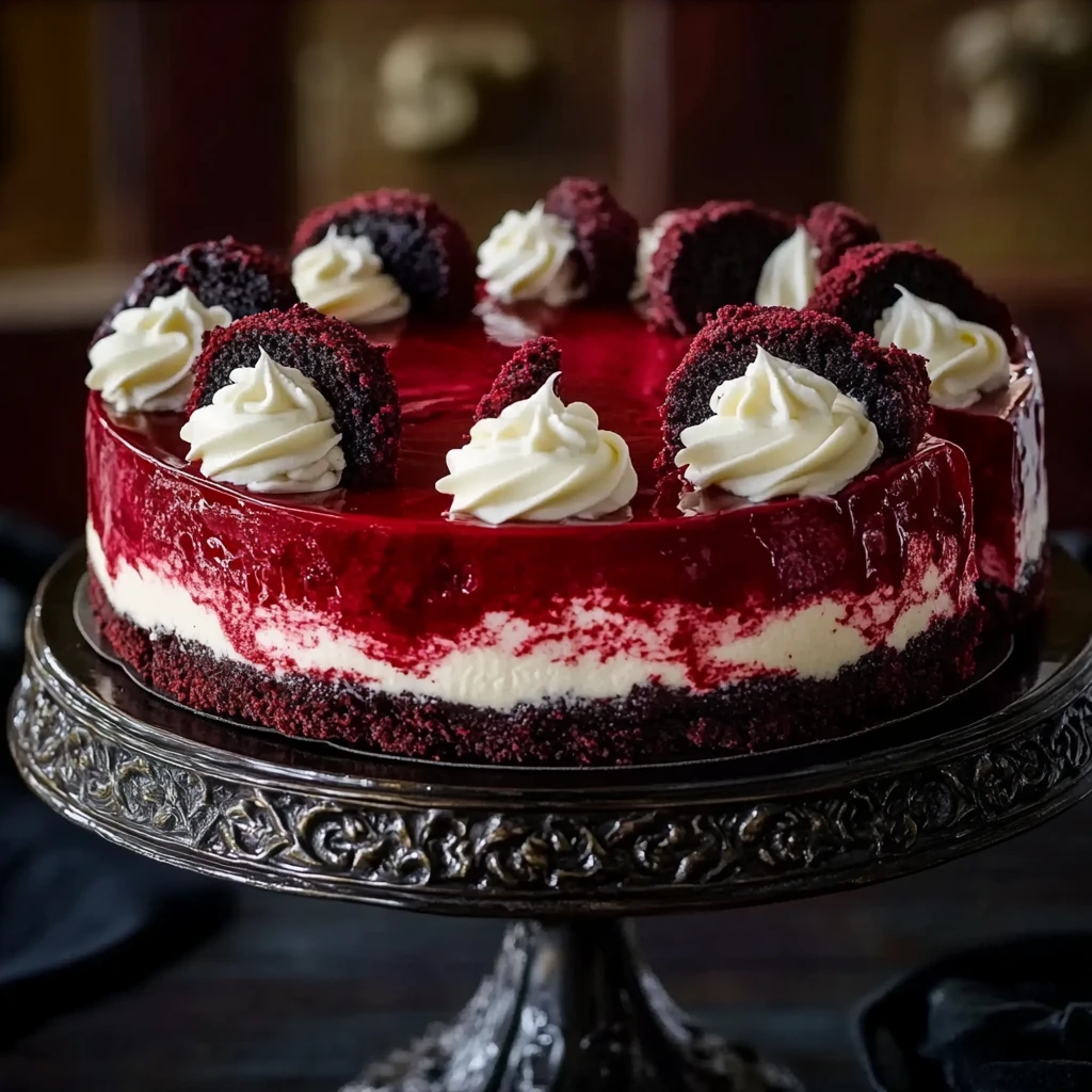 Vampire Bite Red Velvet Cheesecake