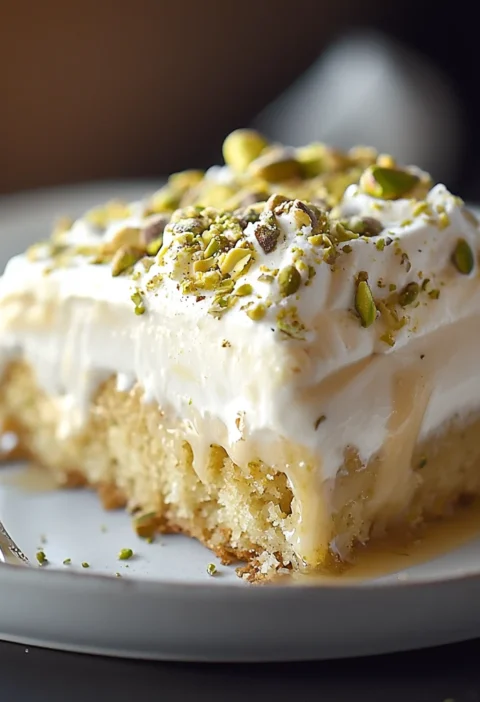 Vegan Pistachio Tres Leches Milk Cake