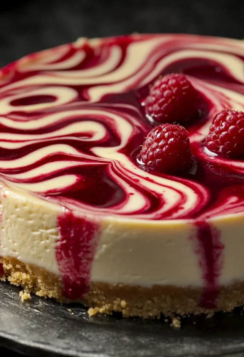 White Chocolate Raspberry Cheesecake
