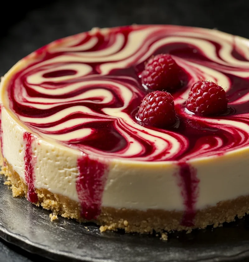 White Chocolate Raspberry Cheesecake