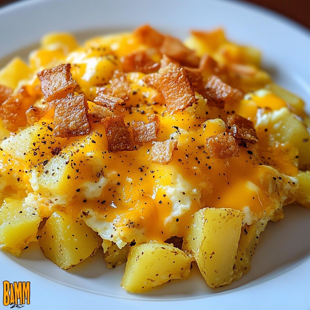 10-Minute Cheesy Potato & Egg Scramble for Busy Mornings