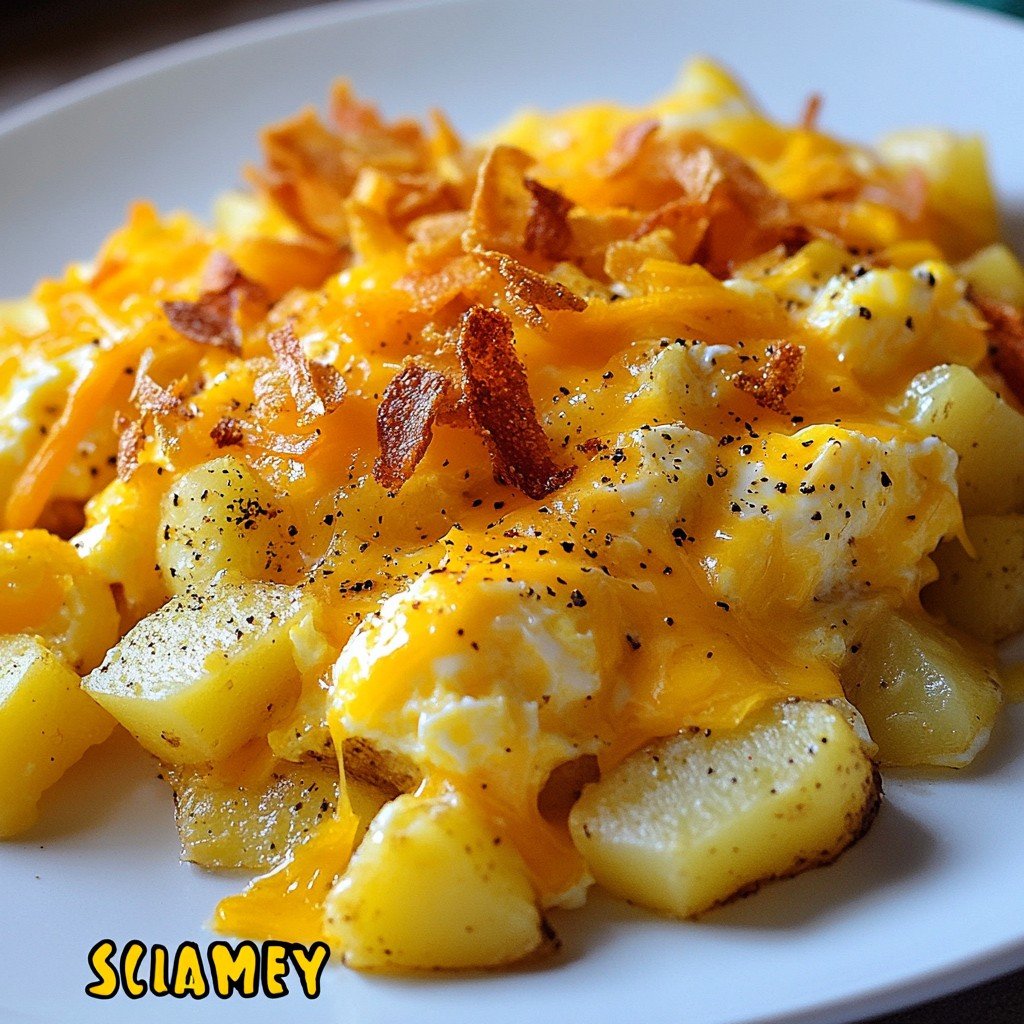 10-Minute Cheesy Potato & Egg Scramble for Busy Mornings
