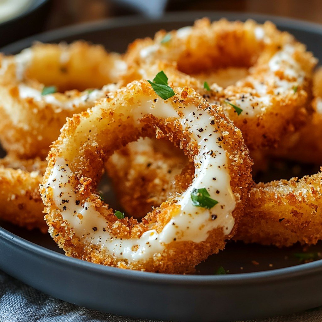 8-Ingredient Cheesy Stuffed Mozzarella Onion Rings